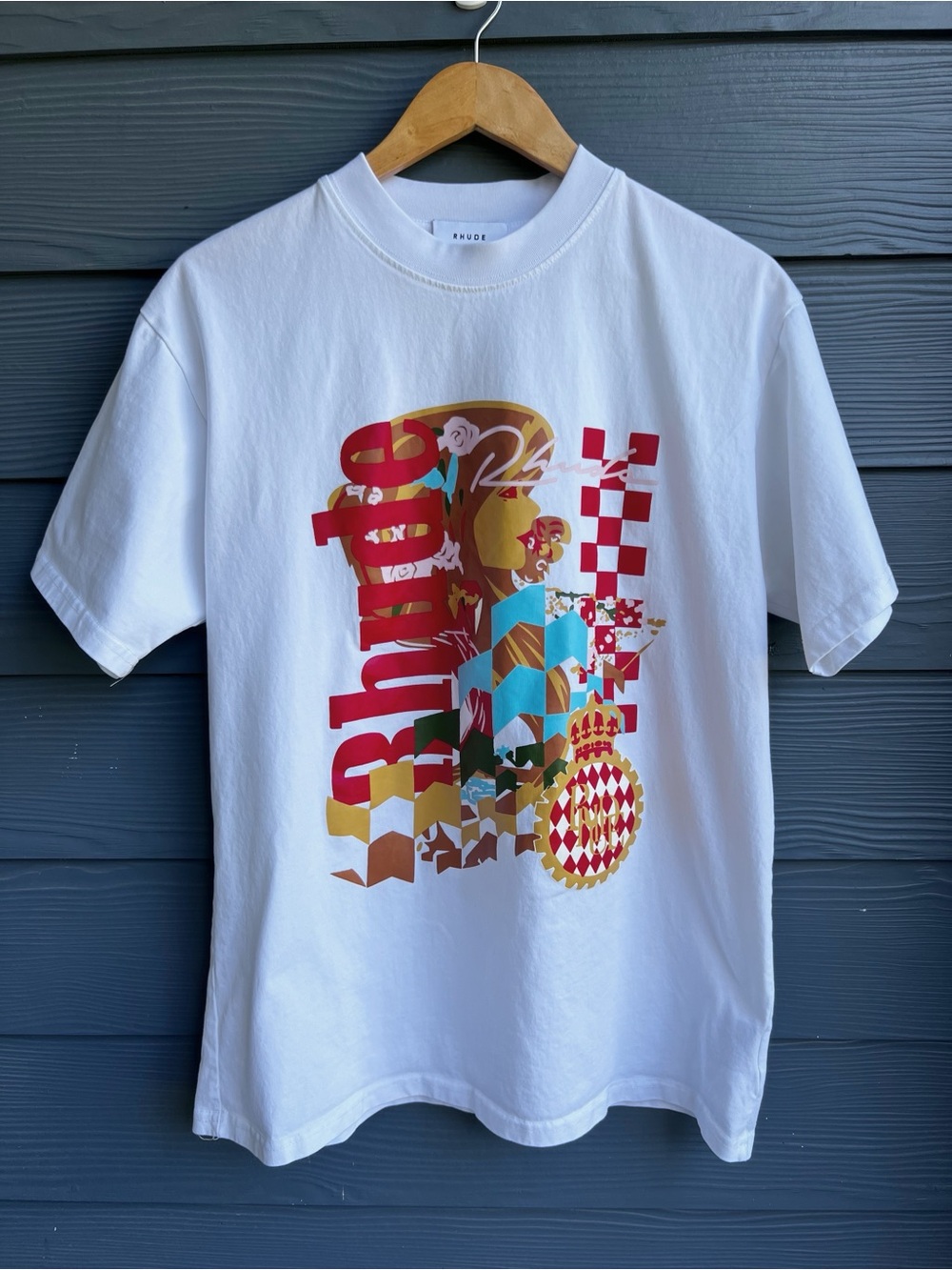 🌺. SOLD🌺.  Rhude White Logo Joyride Men’s Graphic Tee Size XL